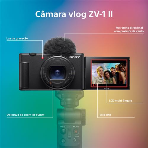 Máquina Fotográfica Compacta Sony FDIG ZV-1 II - Preto For Cheap