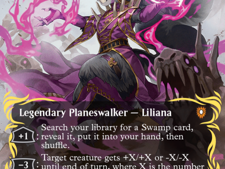 Liliana of the Dark Realms (Borderless) (Raised Foil) [Bloomburrow Commander] on Sale