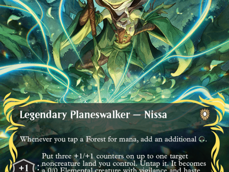 Nissa, Who Shakes the World (Borderless) (Raised Foil) [Bloomburrow Commander] For Discount